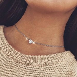 Crystal Heart Pendant Love Necklace